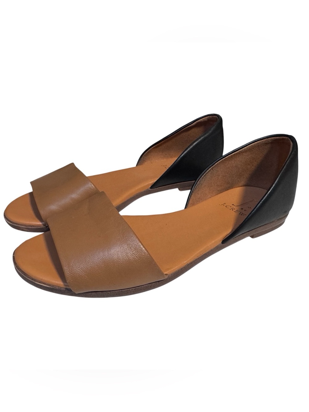 J. Crew Morgan leather peep-toe flats - 6